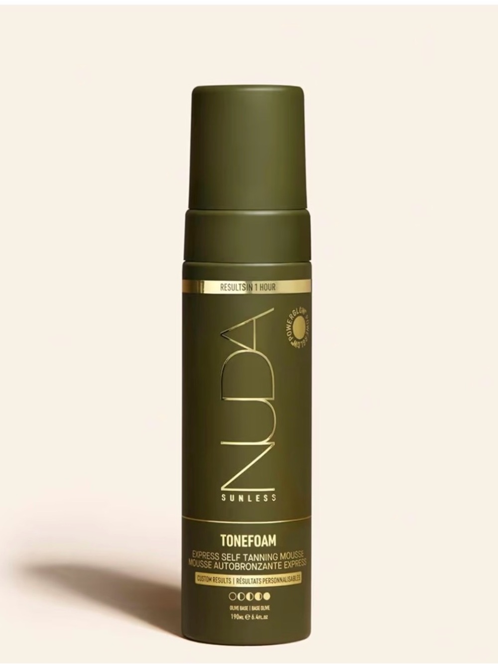 NUDA Sunless ToneFoam Self Tanning Mousse - Olive Base NEW